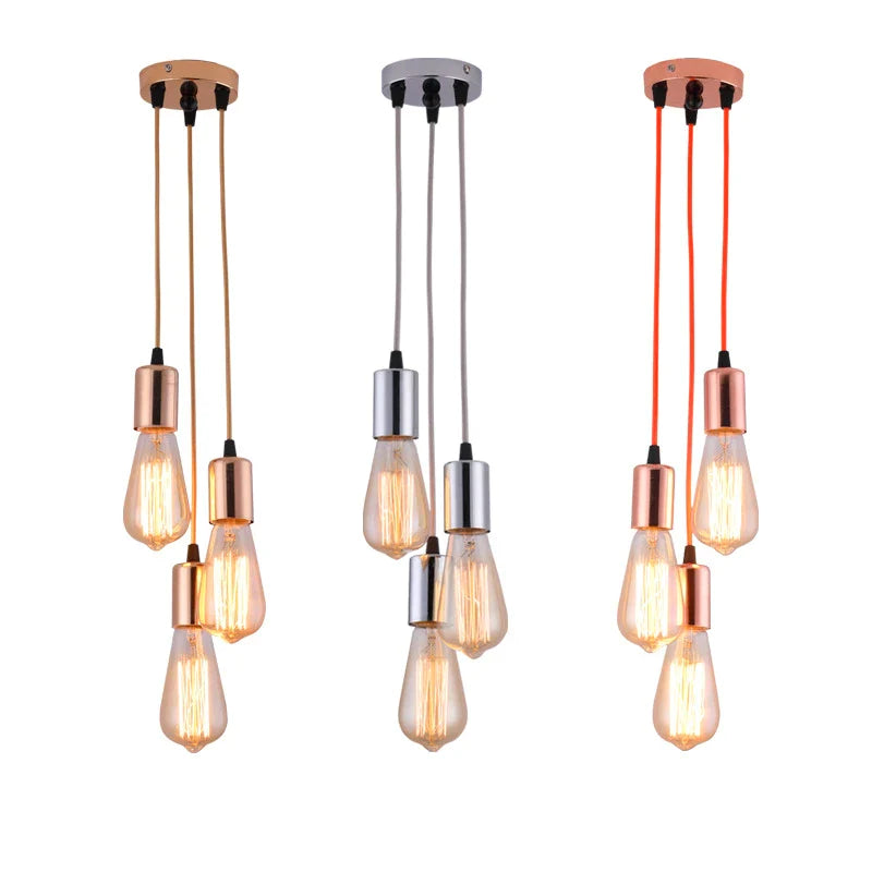 Afralia™ 3-Head LED Pendant Lamp Industrial Ceiling E27 Retro Hanging Light