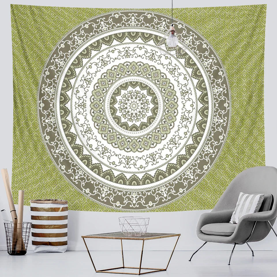 Afralia™ Vintage Gradient Mandala Tapestry: Hippie Bohemian Decor Sheet & Yoga Mat