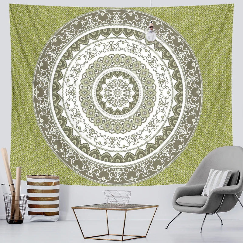 Afralia™ Vintage Gradient Mandala Tapestry: Hippie Bohemian Decor Sheet & Yoga Mat