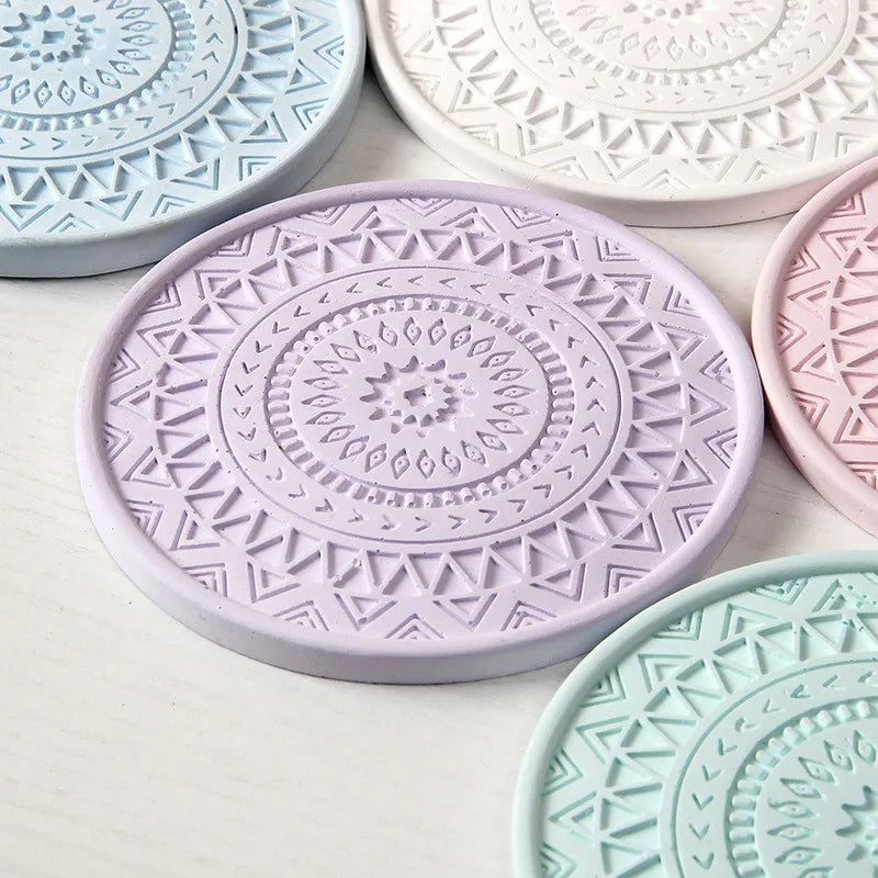 Afralia™ Diatomite Round Coasters: Absorbent, Colourful, Fashionable Drink Mats