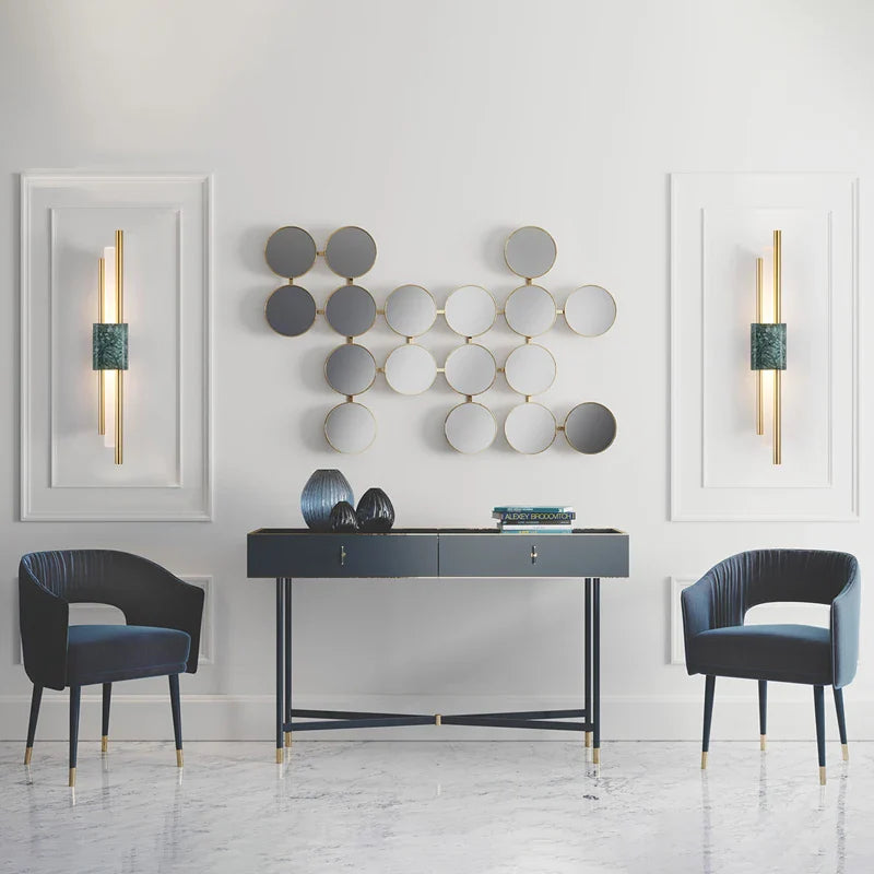 Afralia™ Marble Wall Light: Modern LED Indoor Decor - Black/White/Green Luxury Aesthetics