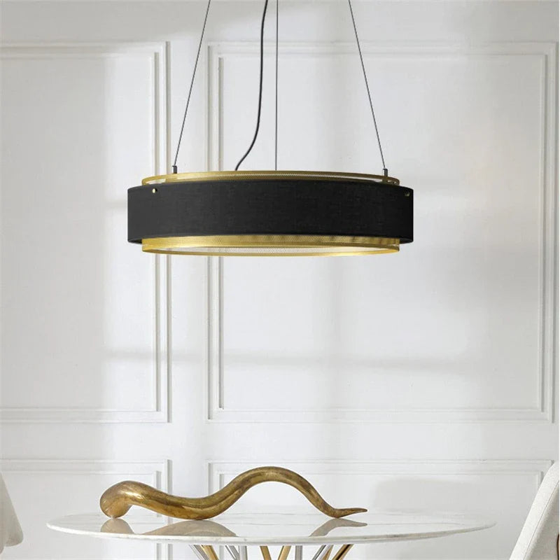 Afralia™ Copper Gold LED Round Pendant Light Industrial Kitchen Living Room Dining Fixture