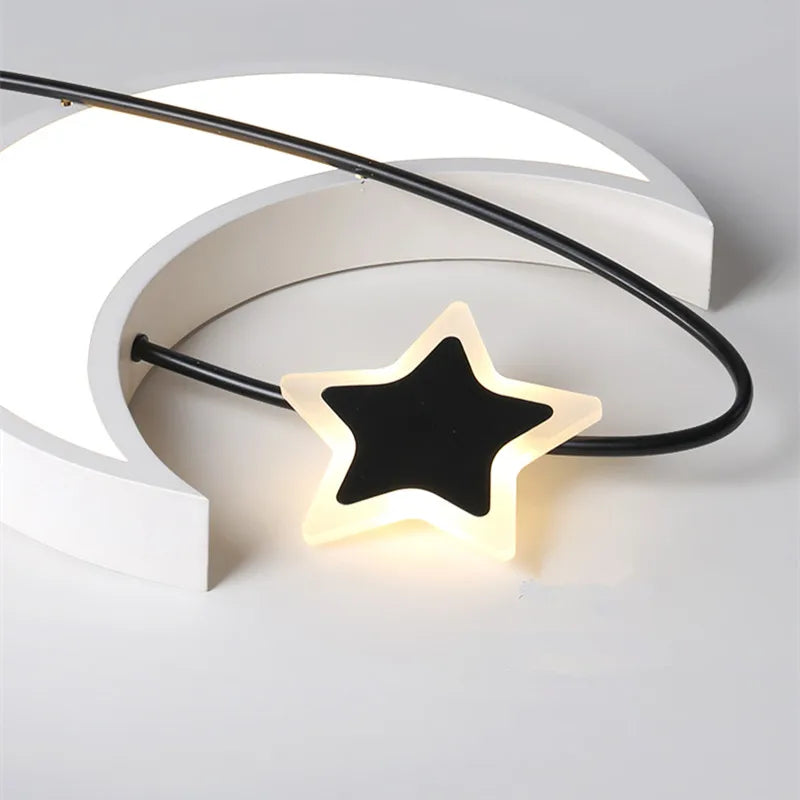 Afralia™ Modern Moon Ceiling Light for Kids Room and Bedroom Decoration