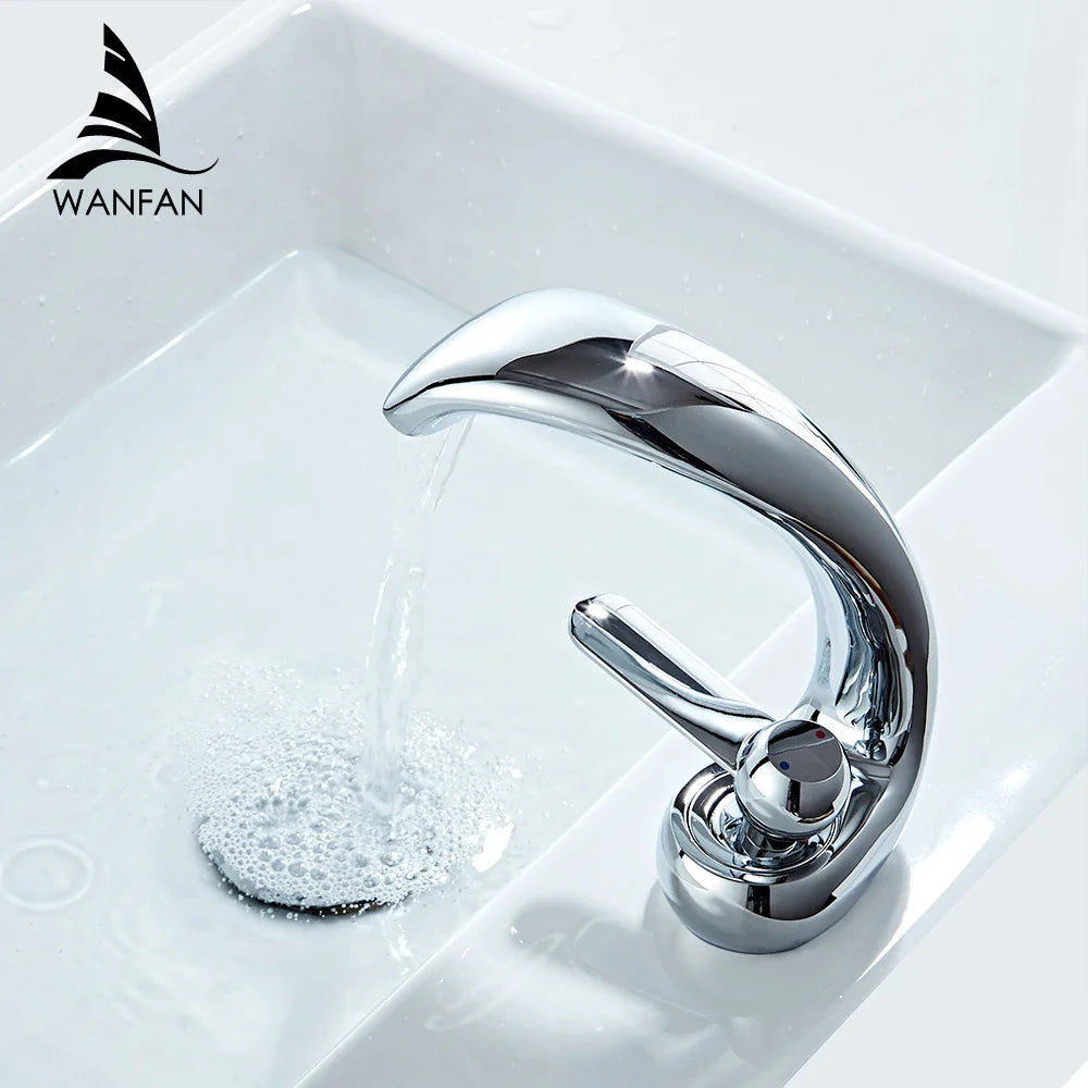 Afralia™ Modern Gold Basin Faucet - Single Handle Brass Mixer Tap for Bathroom
