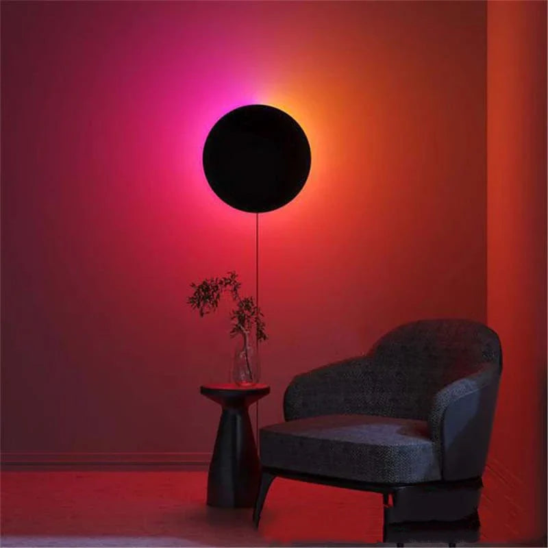 Afralia™ LED RGB Round Wall Lights: Acrylic Touch Sensitive, Remote Controlled Bedroom Indoor Decor