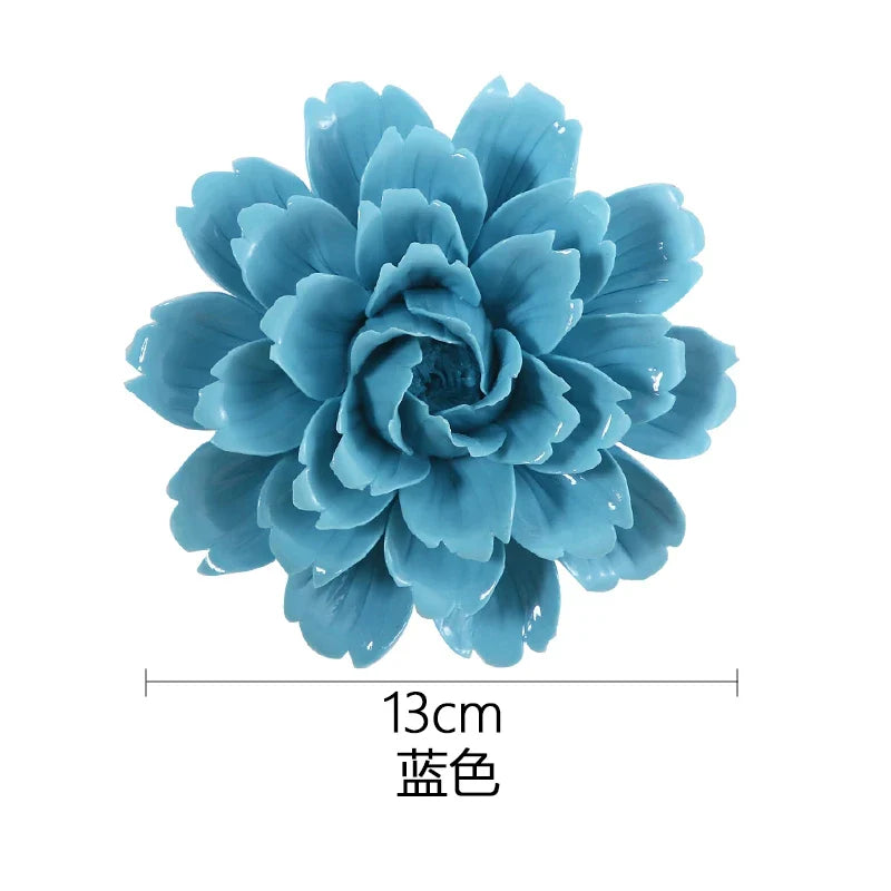 Afralia™ Ceramic Peony Wall Hanging Decoration - Handmade 3D Relief Craft