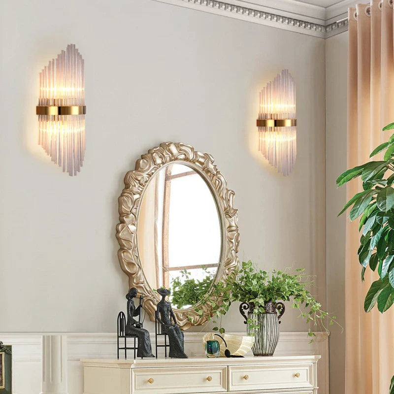 Afralia™ Glass Rod Crystal Wall Lamp: Modern Nordic Light Luxury for Bedroom, Living Room