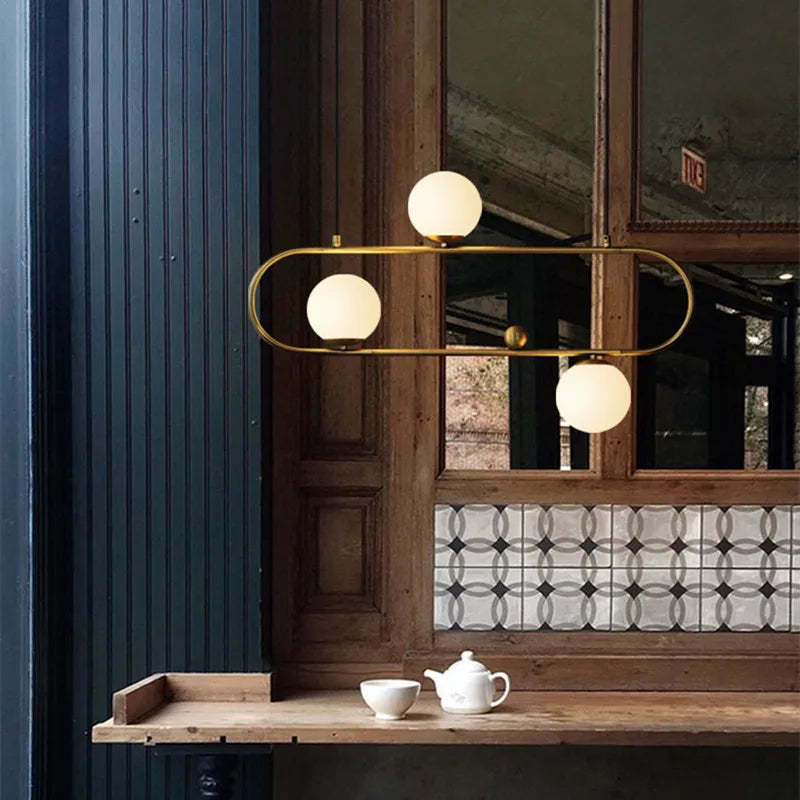 Afralia™ Molecular Rectangle Chandelier: Retro Industrial Style Foyer & Parlor Light
