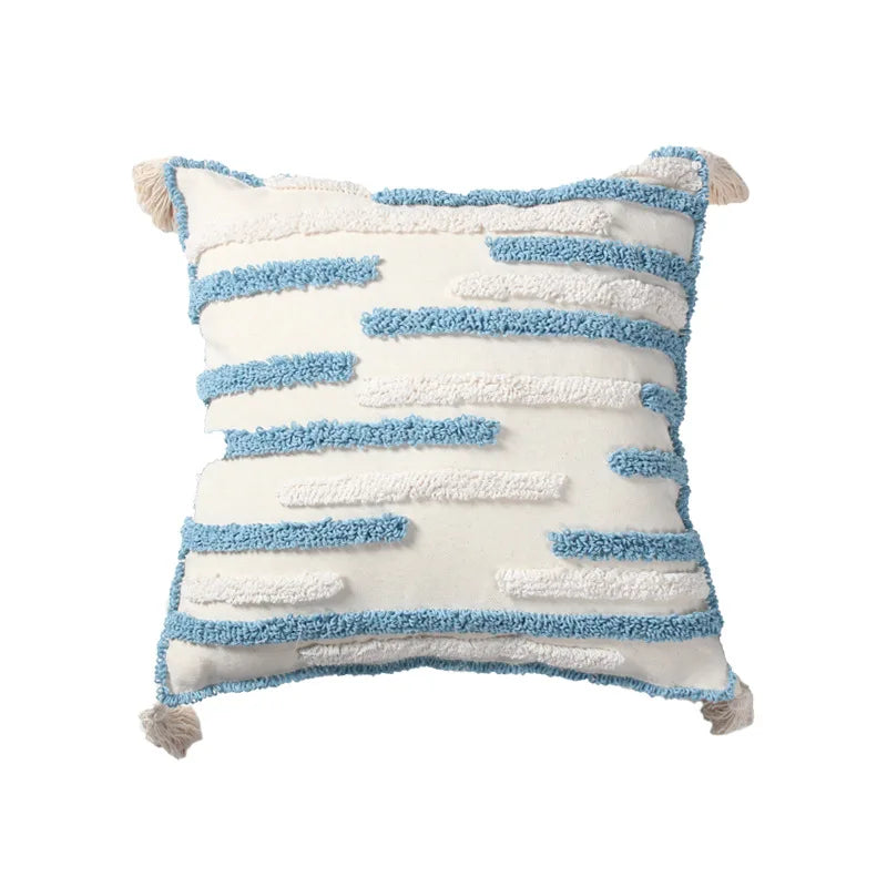 Afralia™ Plush Tufted Stripe Pillowcase for Home Decoration - 45x45cm/30x50cm