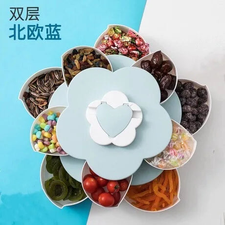 Afralia™ Rotating Petal Candy Box Snack Tray Nut Storage Organizer