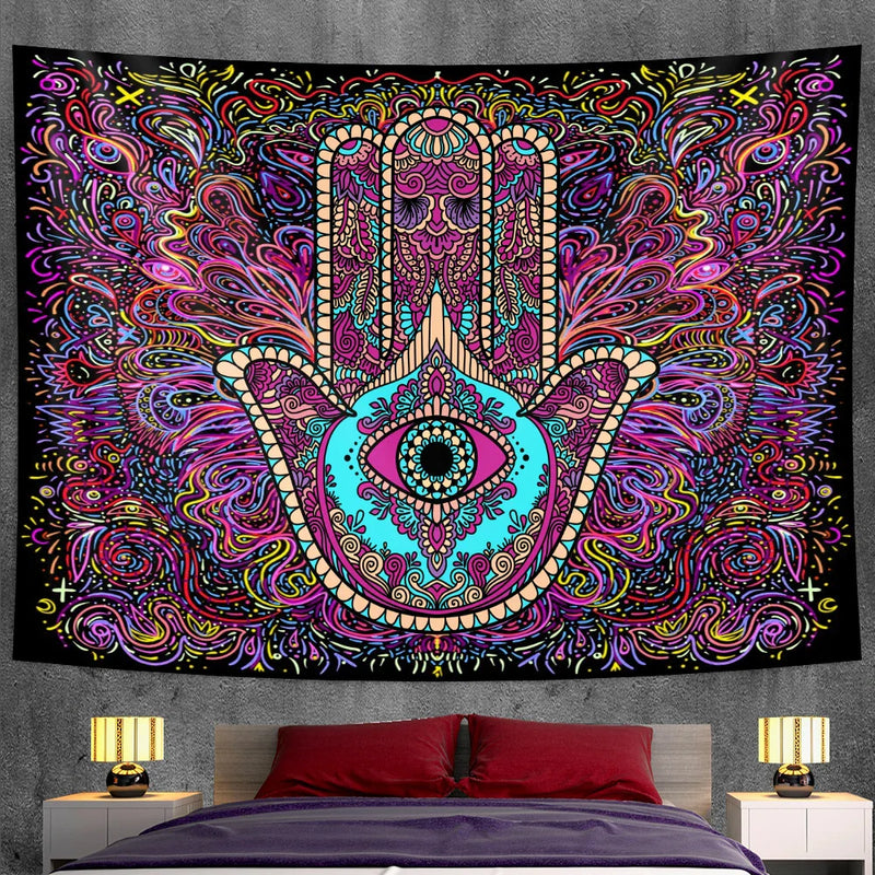 Afralia™ Mandala Witchcraft Tapestry Wall Hanging Yoga Mat Bohemian Sofa Blanket