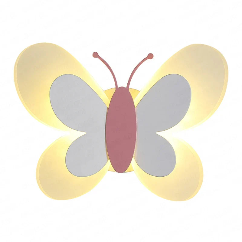 Afralia™ Butterfly Girl Room Lamp Creative Cartoon Children Energy-Saving Bedside Lamp