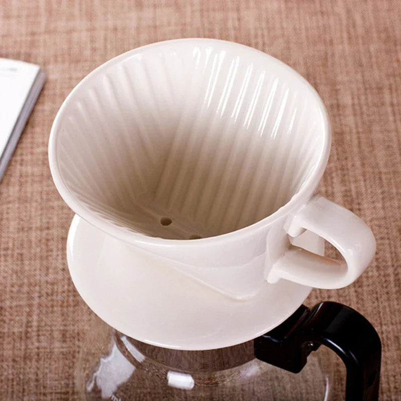 Afralia™ Ceramic Coffee Filter Cup: Reusable, Durable Hand Brewed Drip Funnel for Delicious Coffee