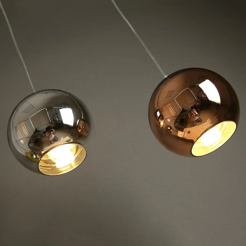 Afralia™ Glass Bubble Ball LED Pendant Lights for Living Room, Kitchen, and Dining Room