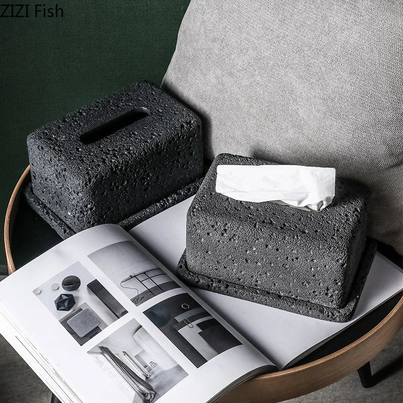 Afralia™ Cement Tissue Box Rack | Modern Kitchen & Restaurant Decor