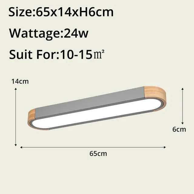 Afralia™ Wood LED Ceiling Lamp for Home Decor - Remote Control Panels for Living Room