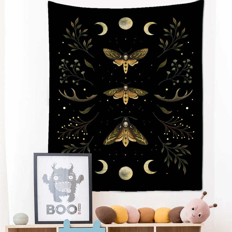 Afralia™ Moon Phase Tapestry Wall Hanging: Bohemian Hippie Home Decor