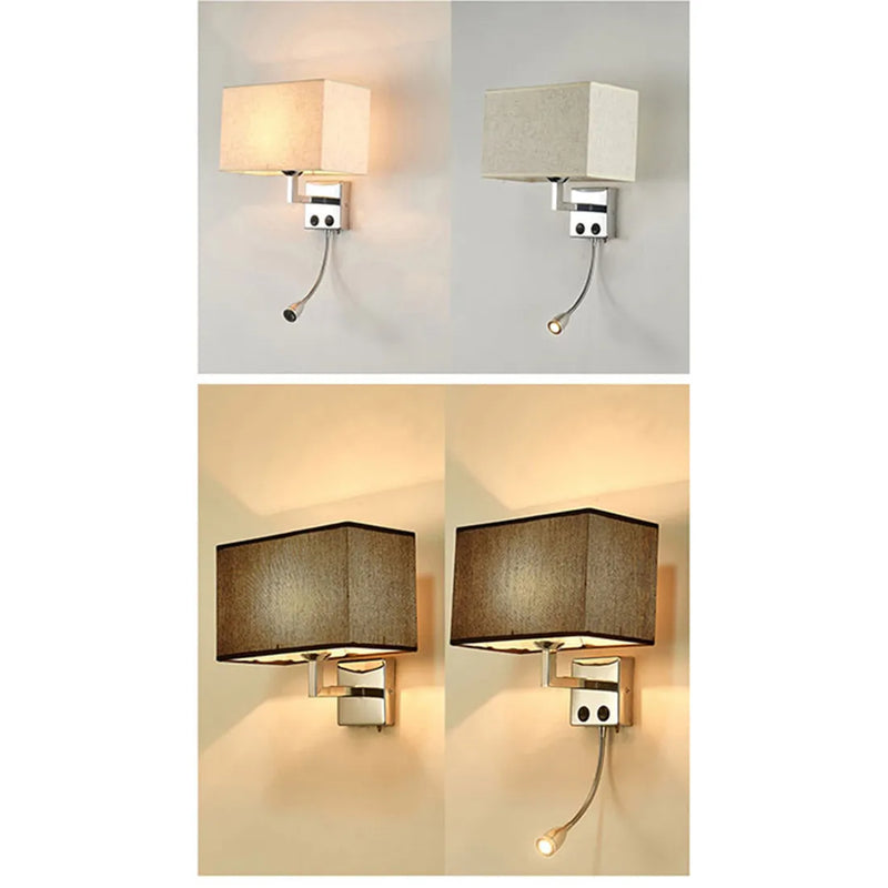 Afralia™ LED Minimalist Wall Lamps with Rectangle Texture Shade for Living Room & Bedroom