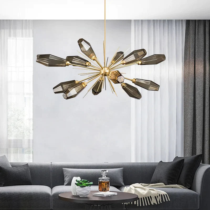 Afralia™ Glass Art Chandelier for Living Room, Bedroom, Study - Modern Minimalist Design