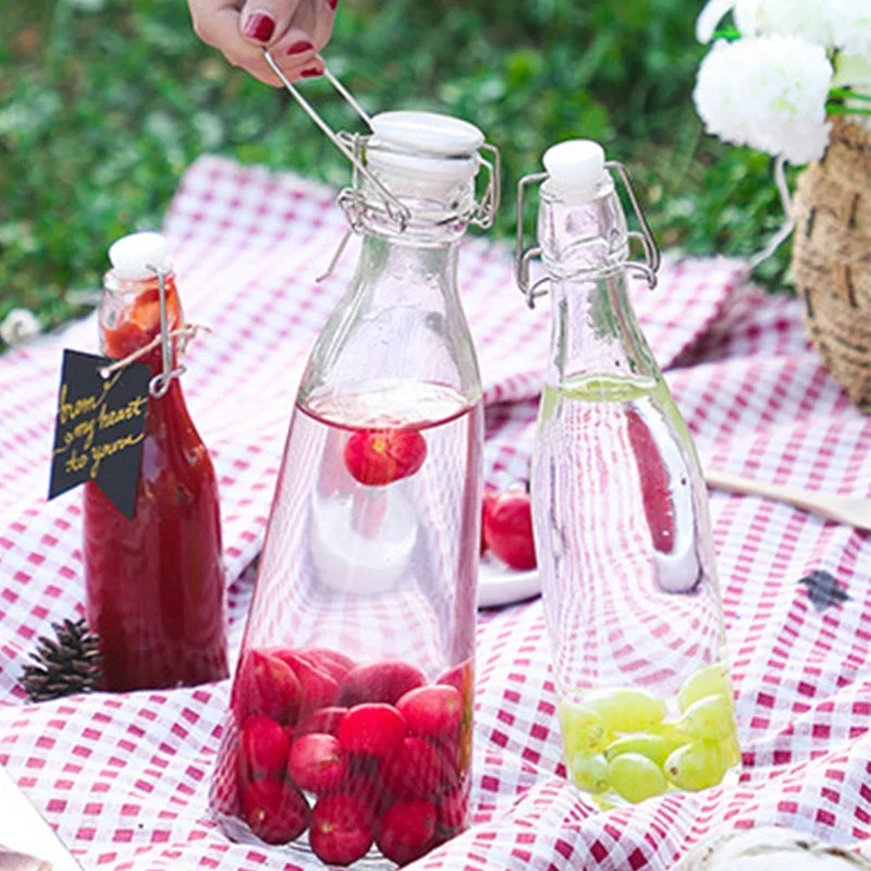 Afralia™ Glass Storage Bottle for Wine, Jam, Honey, Lemon & More