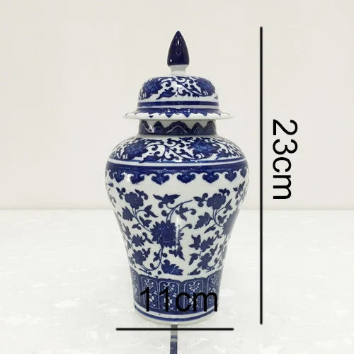 Afralia™ Ceramic Blue White Porcelain Tea Coffee Storage Tank