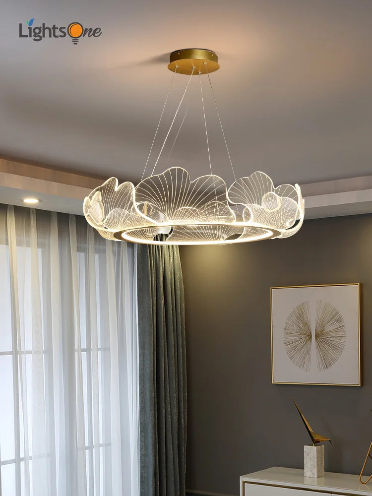 Afralia™ Lotus Leaf Chandelier: Modern Minimalist Nordic Lighting for Living Room, Dining Room & Bedroom