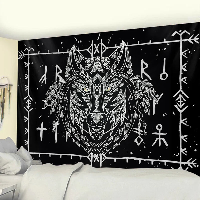 Afralia™ Viking Crow Mandala Tapestry - Bohemian Home Decor & Yoga Mat