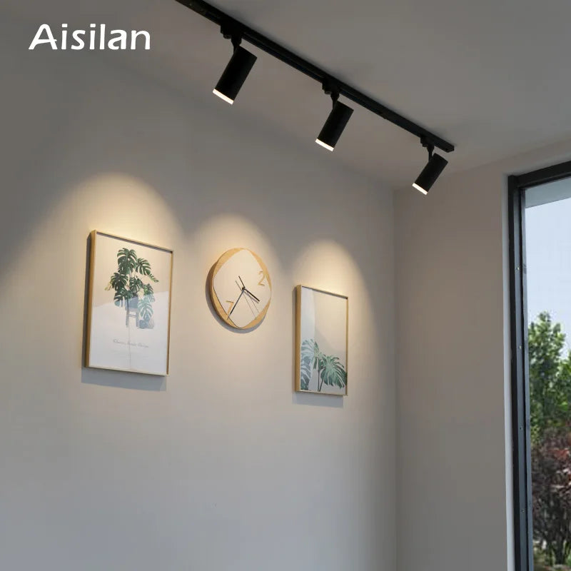 Afralia™ LED Track Light 7W COB Rail Spotlights for Art Exhibition and Picture Show