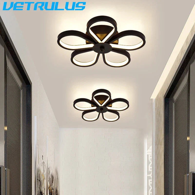 Afralia™ Acrylic Flower Twisted LED Chandelier Ceiling Lamp for Living Room, Hotel Decor