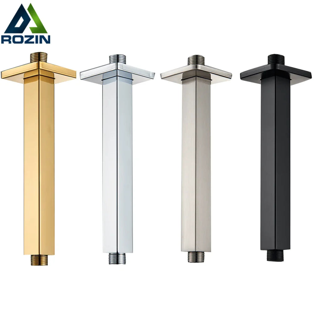 Afralia™ Stainless Steel Ceiling Mounted Shower Arm & Holder for Concealed Install