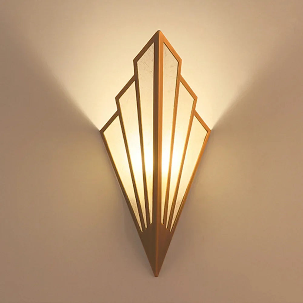 Afralia™ Fan-shaped Metal Wall Light: Modern Bedroom & Living Room Sconce in Gold or Black