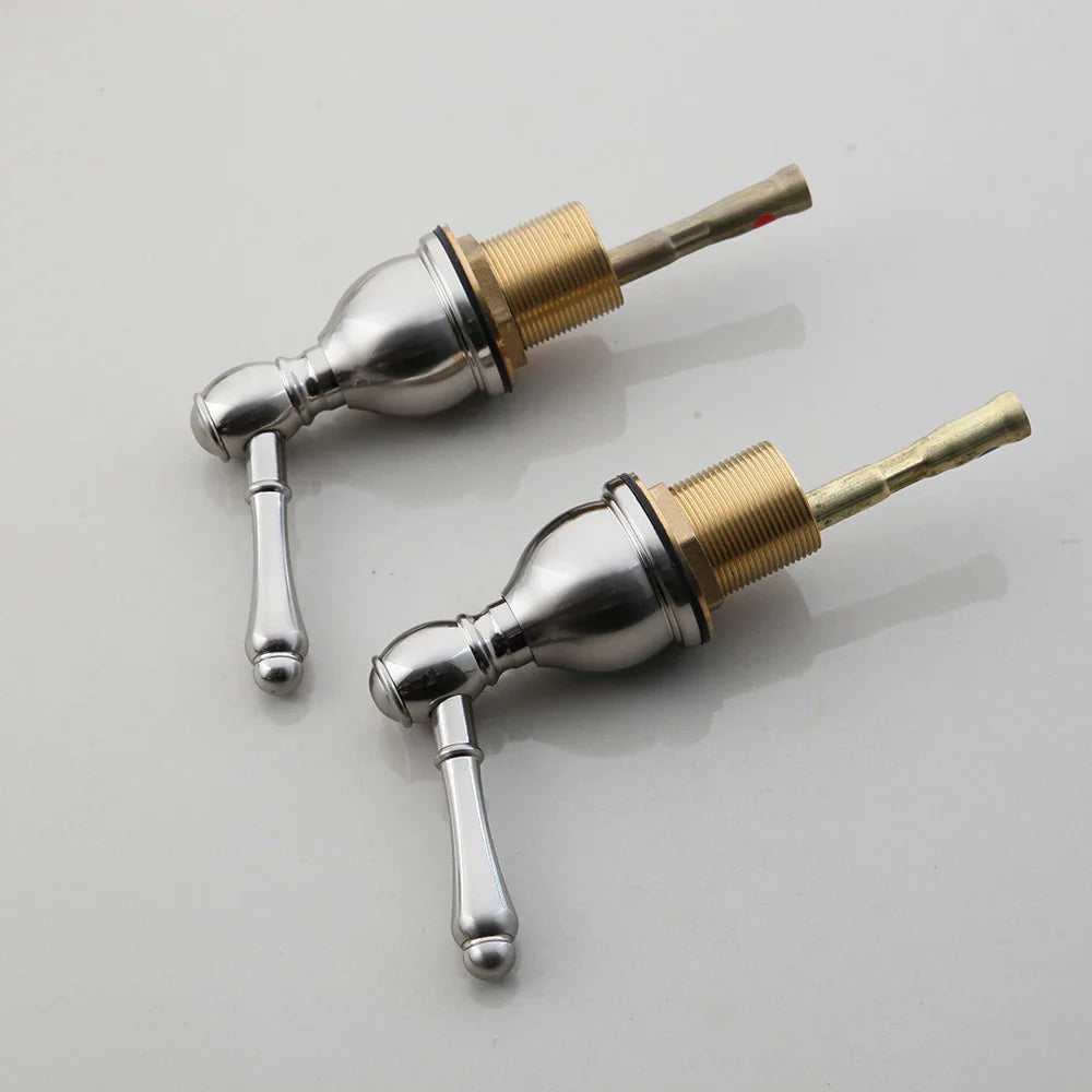 Afralia™ Dual Handle Nickel Brush Bathroom Sink Tap Swivel Spray Mixer Faucet