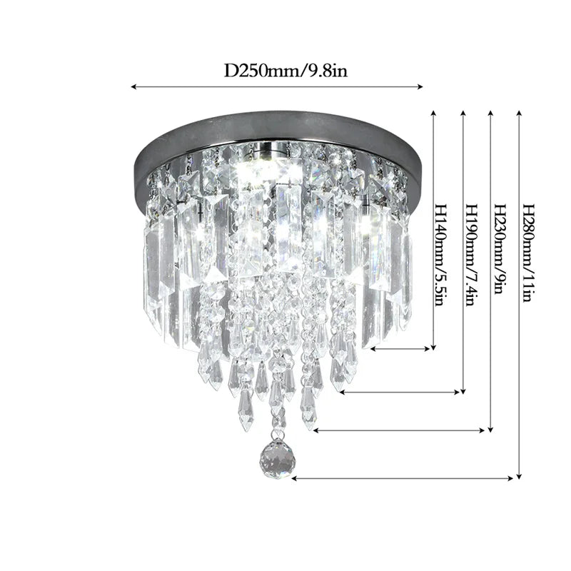 Afralia™ Crystal LED Ceiling Chandelier Modern Lighting Fixture for Home Hotel Decor