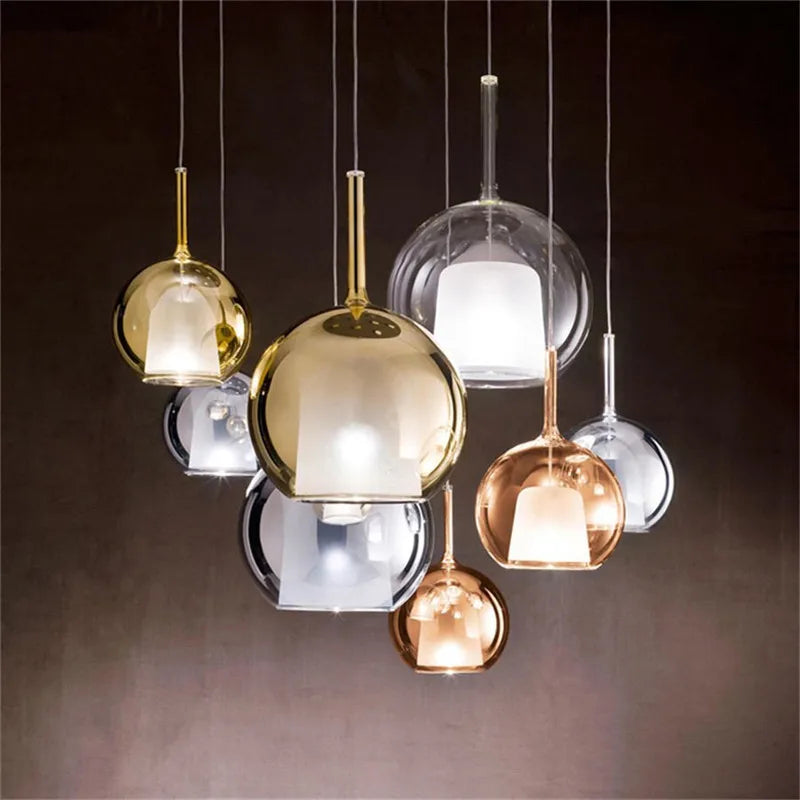 Afralia™ Penta Glo Glass Pendant Lights - Dining Room Kitchen Bar Restaurant Designer Bubble