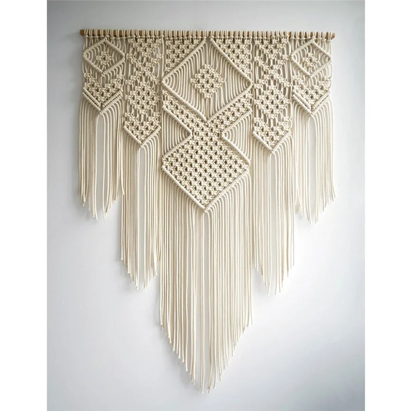 Afralia™ Large Hand-Woven Macrame Tapestry with Tassels