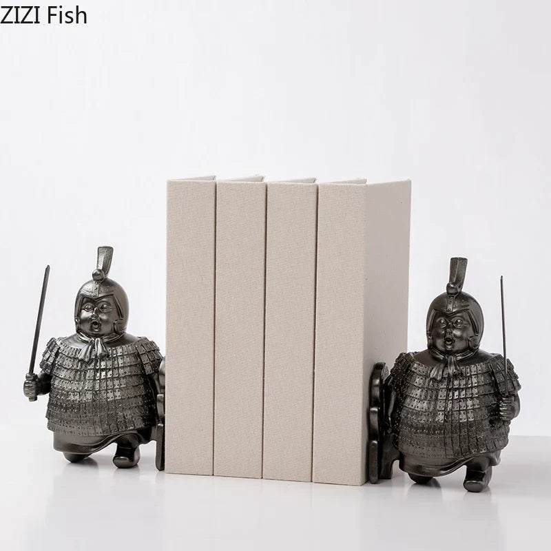 Afralia™ Retro Terracotta Fat Soldier Sculpture Abstract Figure Statue for Home Decor