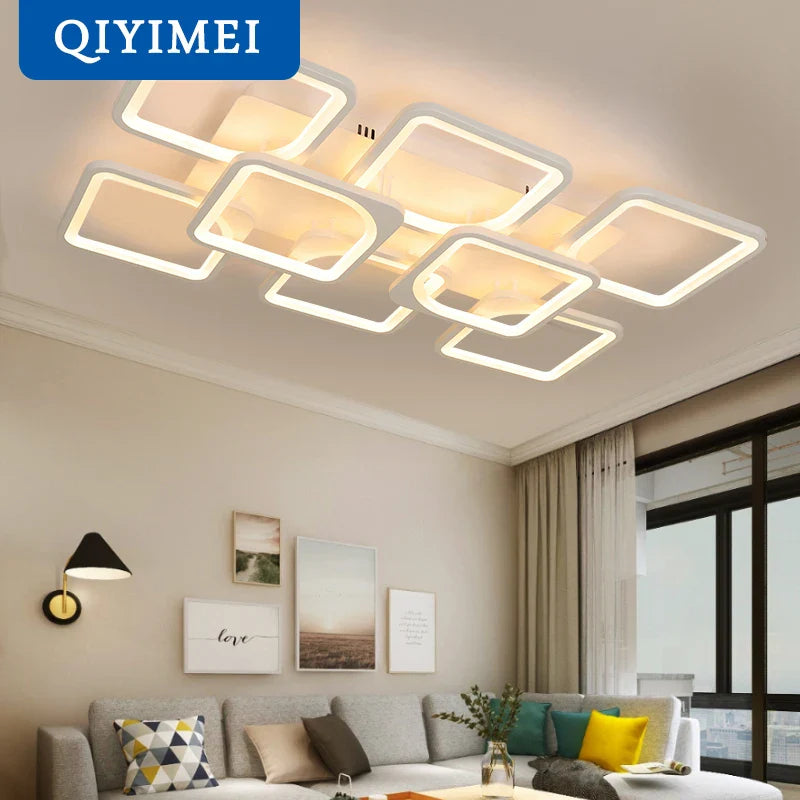 Afralia™ Dimmable LED Chandelier for Bedroom Living Room Study, Modern Acrylic Lighting Fixture