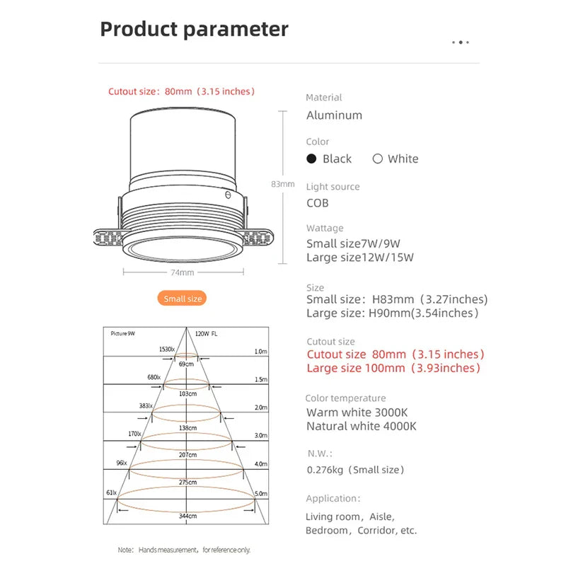 Afralia™ COB LED Downlight: CRI97, Frameless, Easy Installation. Ideal for Living Room, Bedroom.