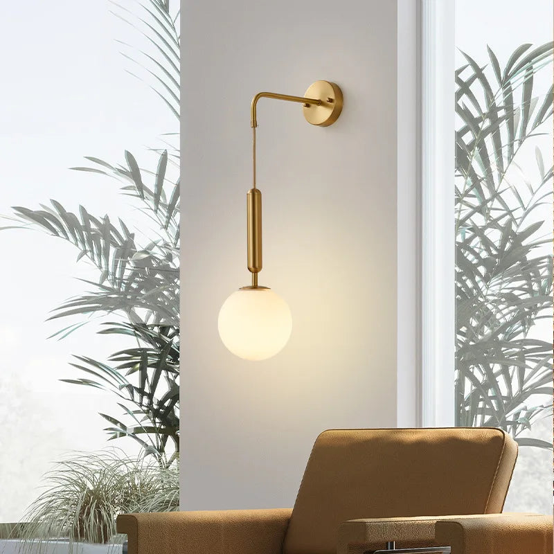 Afralia™ Glass Ball LED Wall Sconce: Modern Nordic Minimalist Lighting for Living Bedroom Décor