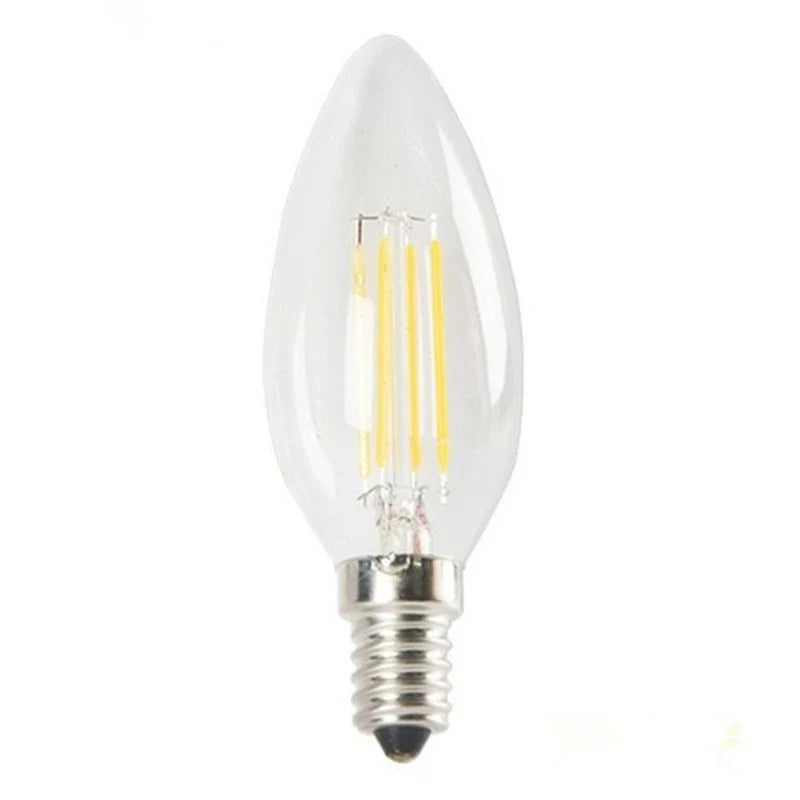 Afralia™ Frosted E14 LED Candle Crystal Lamp Warm White Retro Filament Bulb