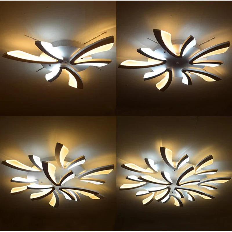 Afralia™ Modern LED Acrylic Ceiling Lights 3/5/9/12/15heads for Living Room Bedroom Home