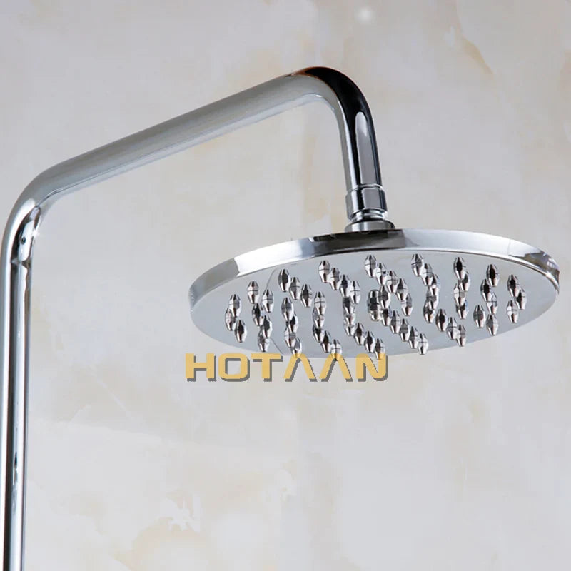 Afralia™ Round Stainless Steel Shower Head - 8 Inch Chrome Bathroom Chuveiro