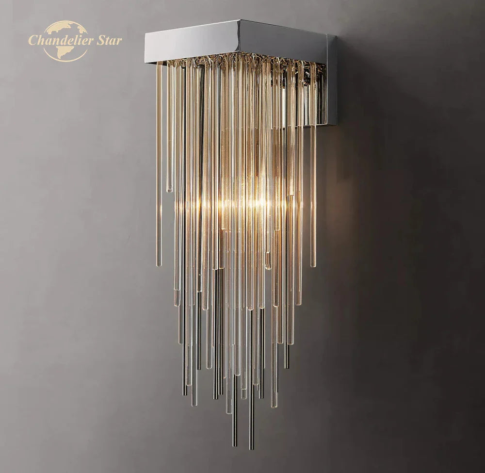 Afralia™ Glass Rod LED Wall Lamps - Modern Cascada Sconce for Home Decor