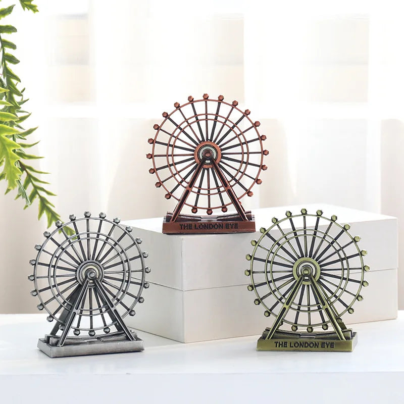Afralia™ Nordic Ferris Wheel Metal Ornaments for Home & Office Decor