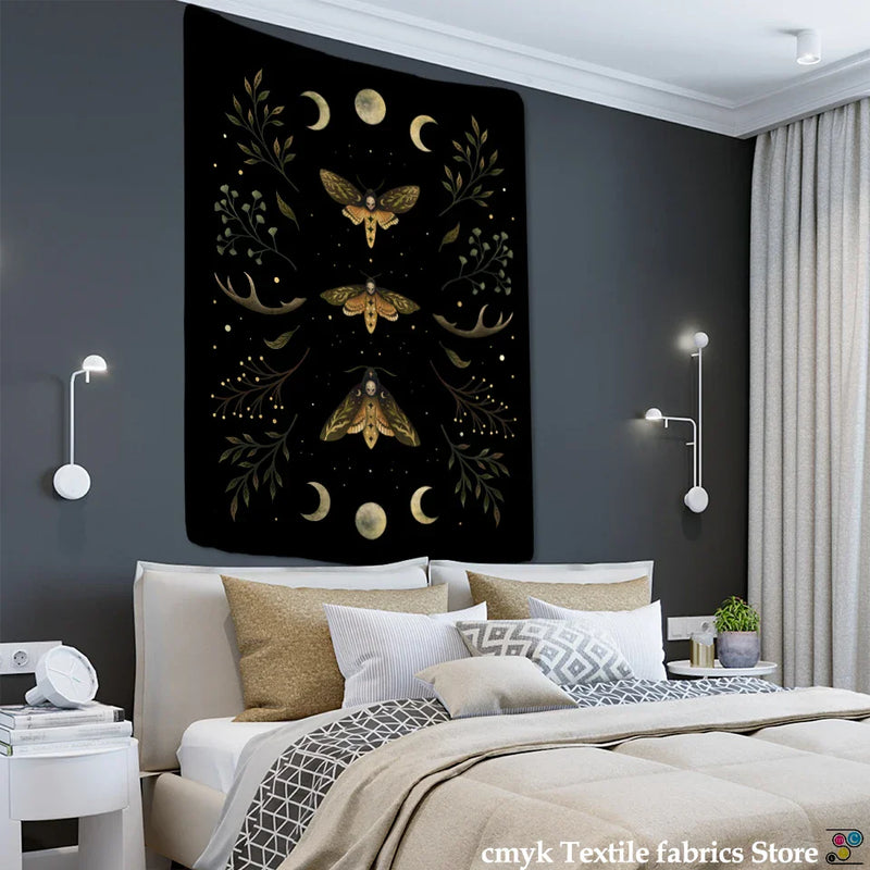 Afralia™ Moon Phase Tapestry Wall Hanging: Bohemian Hippie Home Decor