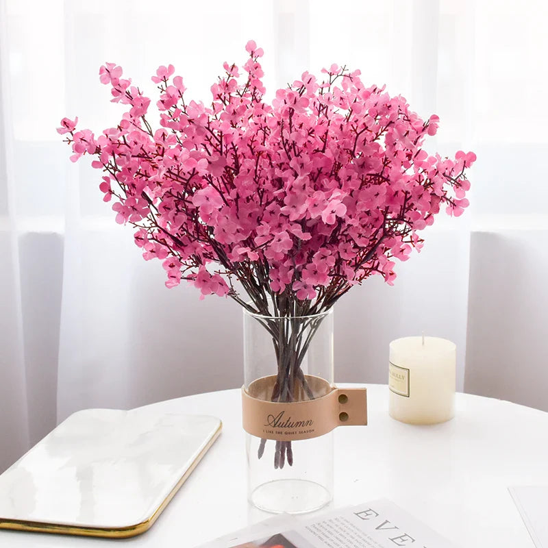 Afralia™ Silk Peach Blossom Gypsophila Bouquet Bonsai Wedding Decoration