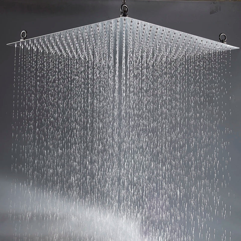 Afralia™ 20 Inch Luxury Chrome Square Shower Head Stainless Steel Ultrathin Rainfall Head