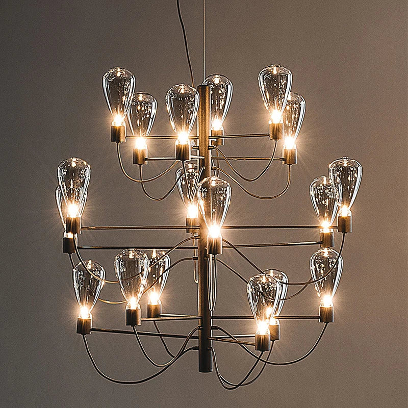 Afralia™ Contemporary Iron Glass Chandelier for Stylish Foyer Lighting