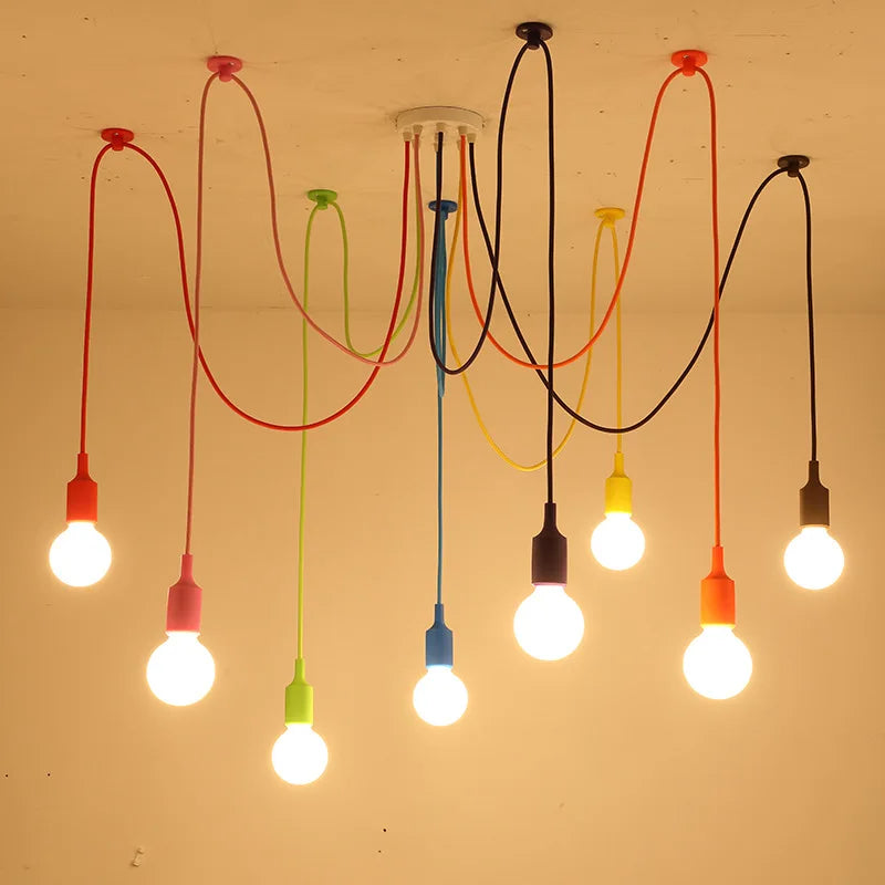 Afralia™ Spider Chandelier Lamp | Silicone E27 Holder LED Hanging Light for Children's Room