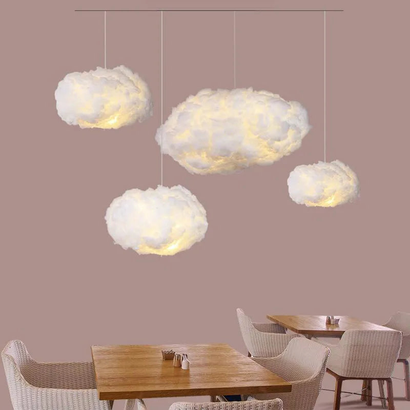 Afralia™ LED Cloud Chandelier: Floating Cotton Cloud Pendant Lamp for Nursery, Living Room, Kids Room